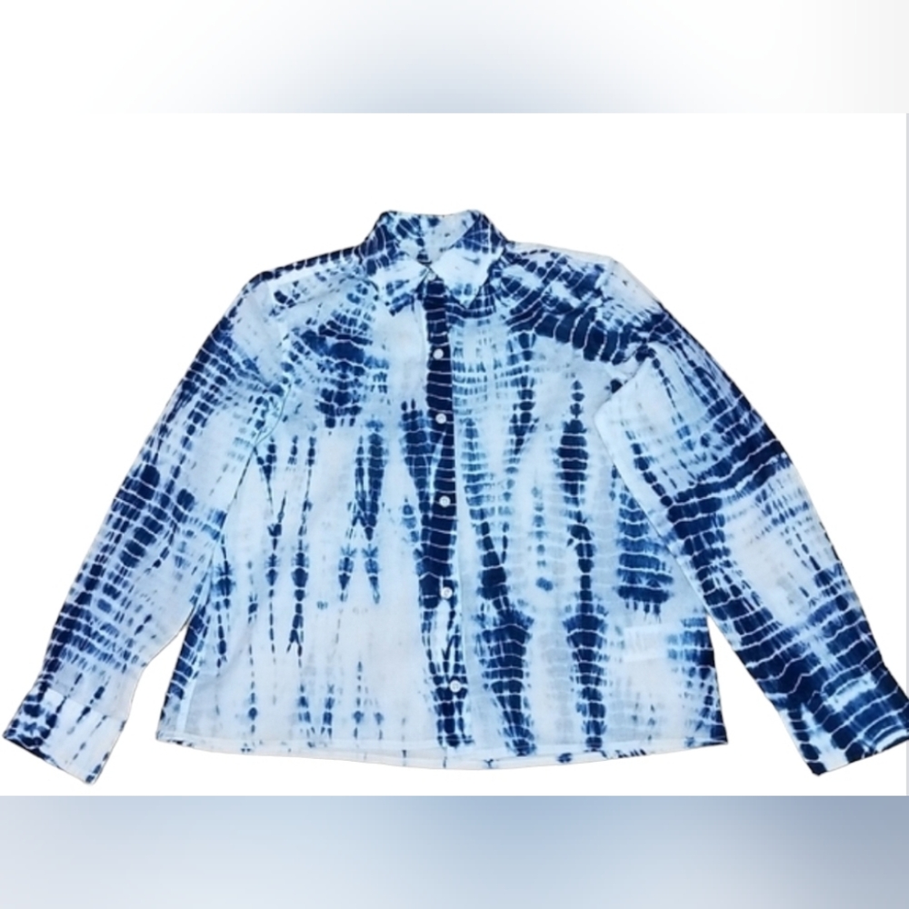Chaps Tye Dye Button Down Shirt Size S - Picture 2 of 7